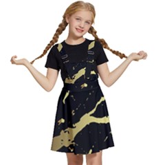 Marble Black, Kiss, Gold, Pretty Kids  Apron Dress by kyorashop23