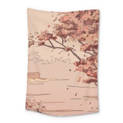 Pastel Nature , Art, Blue, Cute, Nature, Pink Small Tapestry