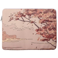 Pastel Nature , Art, Blue, Cute, Nature, Pink 17  Vertical Laptop Sleeve Case With Pocket