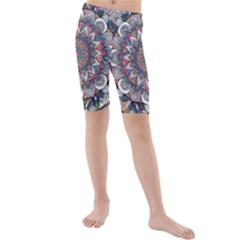 Pattern Nature Kids  Mid Length Swim Shorts