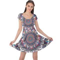 Pattern Nature Cap Sleeve Dress