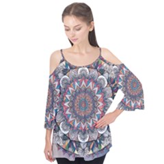 Pattern Nature Flutter Sleeve T-shirt