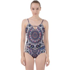 Pattern Nature Cut Out Top Tankini Set