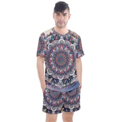 Pattern Nature Men s Mesh T-shirt And Shorts Set