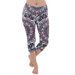 Pattern Nature Lightweight Velour Capri Yoga Leggings