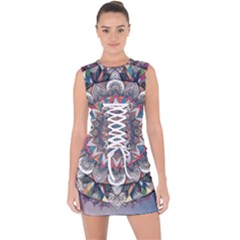 Pattern Nature Lace Up Front Bodycon Dress