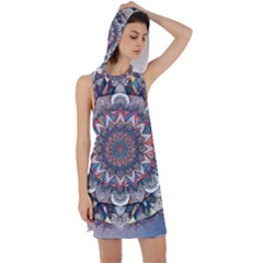 Pattern Nature Racer Back Hoodie Dress