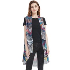 Pattern Nature Sleeveless Chiffon Waistcoat Shirt