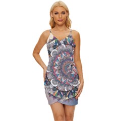 Pattern Nature Wrap Tie Front Dress