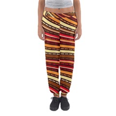 Waves Pattern Abstract Neutrals Women s Jogger Sweatpants