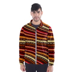 Waves Pattern Abstract Neutrals Men s Windbreaker