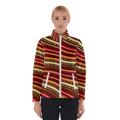 Waves Pattern Abstract Neutrals Women s Bomber Jacket