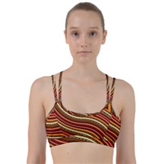 Waves Pattern Abstract Neutrals Line Them Up Sports Bra