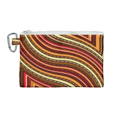 Waves Pattern Abstract Neutrals Canvas Cosmetic Bag (medium)