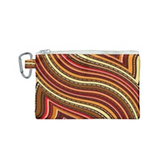 Waves Pattern Abstract Neutrals Canvas Cosmetic Bag (small)