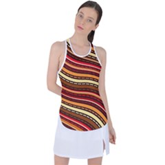 Waves Pattern Abstract Neutrals Racer Back Mesh Tank Top