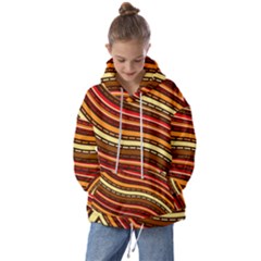 Waves Pattern Abstract Neutrals Kids  Oversized Hoodie