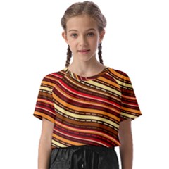 Waves Pattern Abstract Neutrals Kids  Basic T-shirt