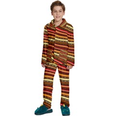 Waves Pattern Abstract Neutrals Kids  Long Sleeve Velvet Pajamas Set