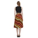 Waves Pattern Abstract Neutrals A-Line Full Circle Midi Skirt With Pocket View4