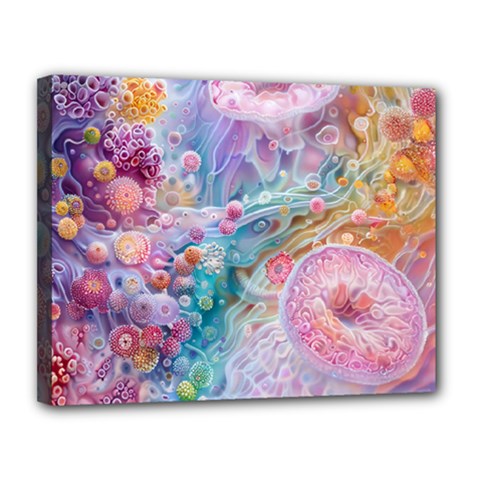 Cells Fluid Bubbles Canvas 14  X 11  (stretched)