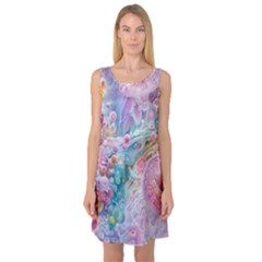 Cells Fluid Bubbles Sleeveless Satin Nightdress by Maspions