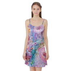 Cells Fluid Bubbles Satin Night Slip by Maspions