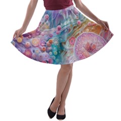 Cells Fluid Bubbles A-line Skater Skirt