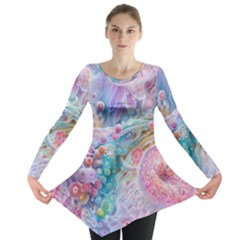 Cells Fluid Bubbles Long Sleeve Tunic  by Maspions