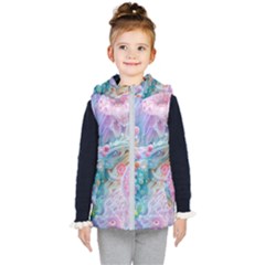 Cells Fluid Bubbles Kids  Hooded Puffer Vest by Maspions