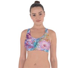 Cells Fluid Bubbles Cross String Back Sports Bra