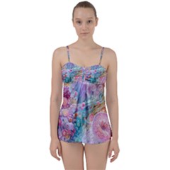 Cells Fluid Bubbles Babydoll Tankini Set by Maspions