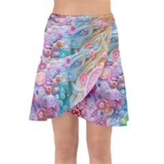 Cells Fluid Bubbles Wrap Front Skirt by Maspions