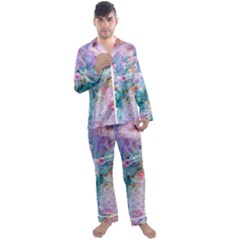 Cells Fluid Bubbles Men s Long Sleeve Satin Pajamas Set by Maspions