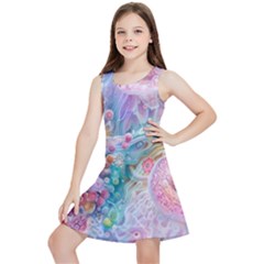 Cells Fluid Bubbles Kids  Lightweight Sleeveless Dress by Maspions