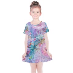 Cells Fluid Bubbles Kids  Simple Cotton Dress by Maspions