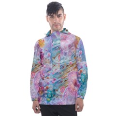 Cells Fluid Bubbles Men s Front Pocket Pullover Windbreaker