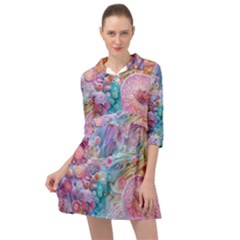 Cells Fluid Bubbles Mini Skater Shirt Dress by Maspions