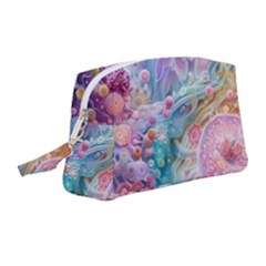 Cells Fluid Bubbles Wristlet Pouch Bag (medium)