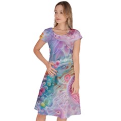 Cells Fluid Bubbles Classic Short Sleeve Dress