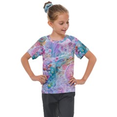 Cells Fluid Bubbles Kids  Mesh Piece T-shirt