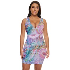 Cells Fluid Bubbles Draped Bodycon Dress