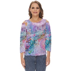 Cells Fluid Bubbles Cut Out Wide Sleeve Top