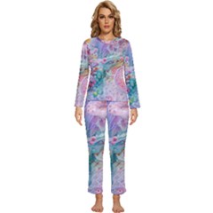 Cells Fluid Bubbles Womens  Long Sleeve Lightweight Pajamas Set by Maspions