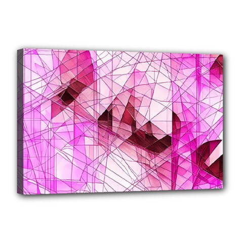 Pink Abstract Lineart Canvas 18  X 12  (stretched) by Maspions