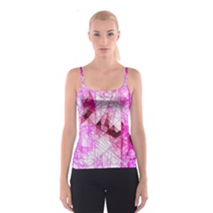 Pink Abstract Lineart Spaghetti Strap Top