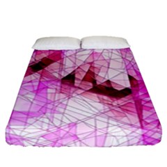 Pink Abstract Lineart Fitted Sheet (queen Size)