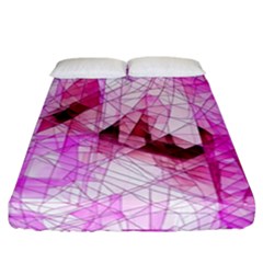 Pink Abstract Lineart Fitted Sheet (california King Size)