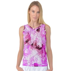 Pink Abstract Lineart Women s Basketball Tank Top