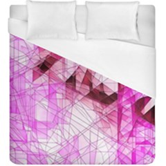 Pink Abstract Lineart Duvet Cover (king Size)